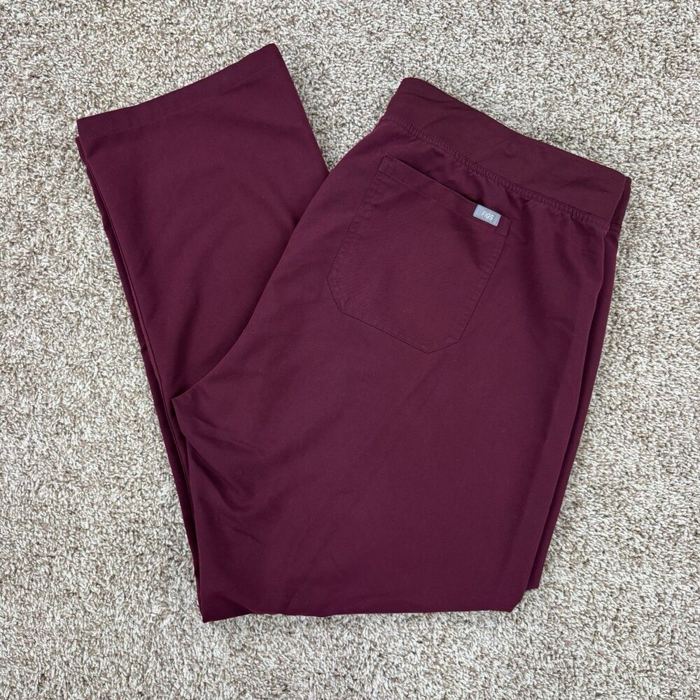 FIGS Livingston Scrub Pants Mens XXL Burgundy Straight Leg Technical Collection